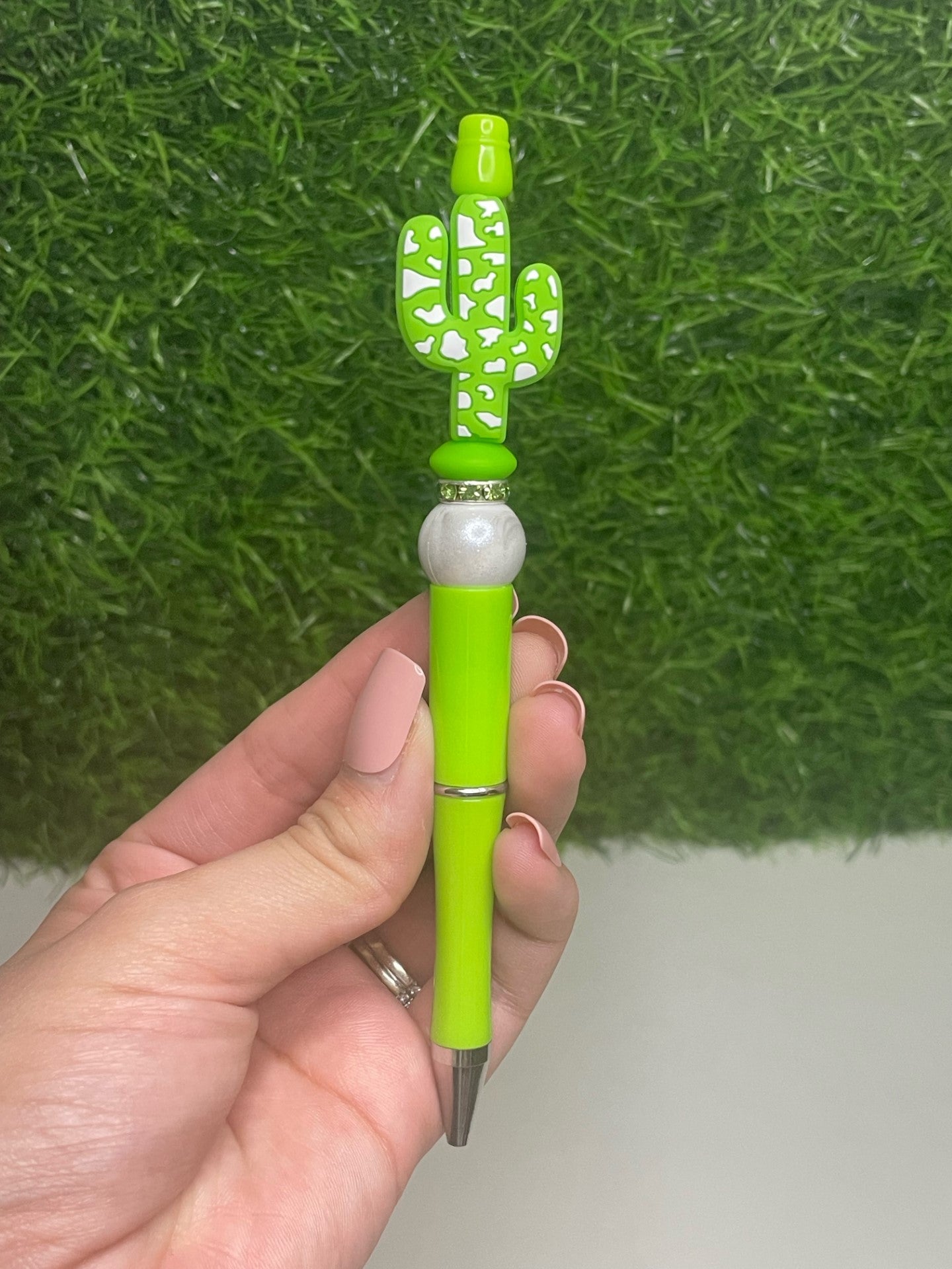 Green Cactus Cow Print Pen